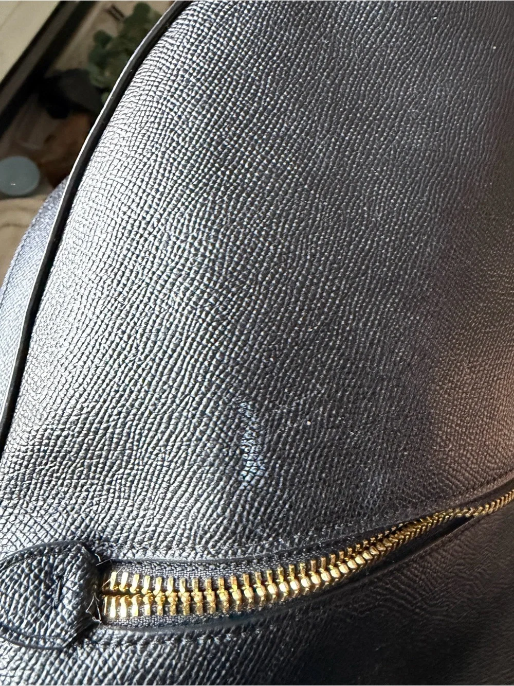 Coach Black Leather Mini Backpack with Gold Hardware